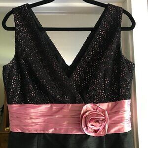 Kay Unger Black Silk Cocktail Dress Size 12